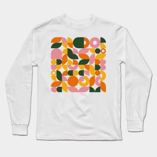 Minimal Bauhaus style pattern Long Sleeve T-Shirt